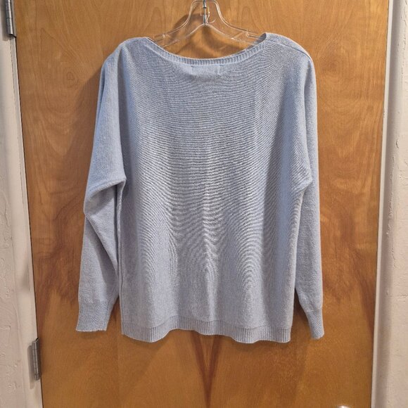 Bianco & Blue Cashmere Blend Sweater Made in Italy Size Large - Picture 3 of 12